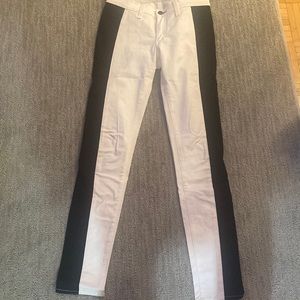 Rag&bone Jean white cotton Jean with black side stripe
